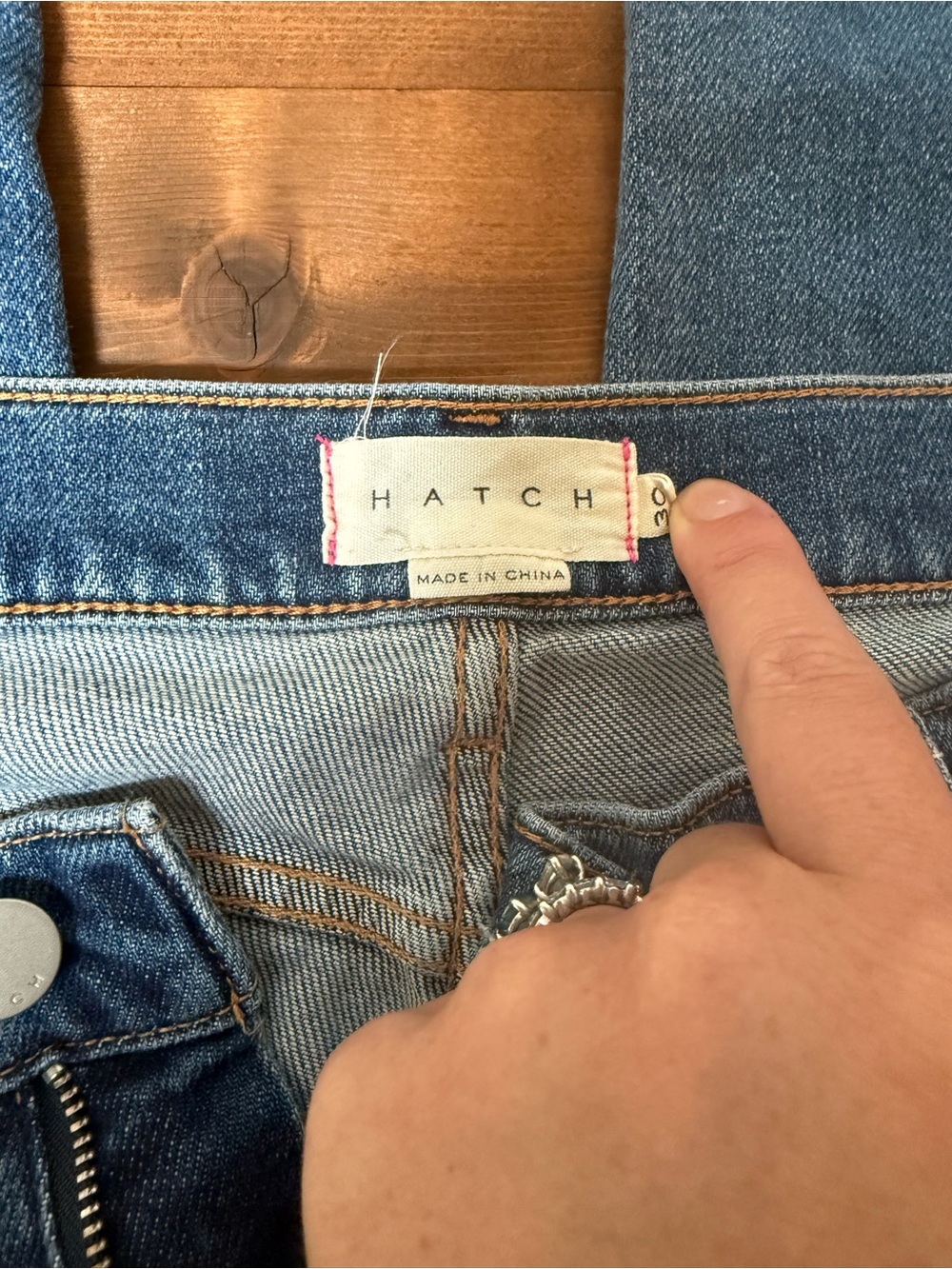 Hatch Straight Leg Medium Wash Maternity Denim Jeans - Picture 11 of 11